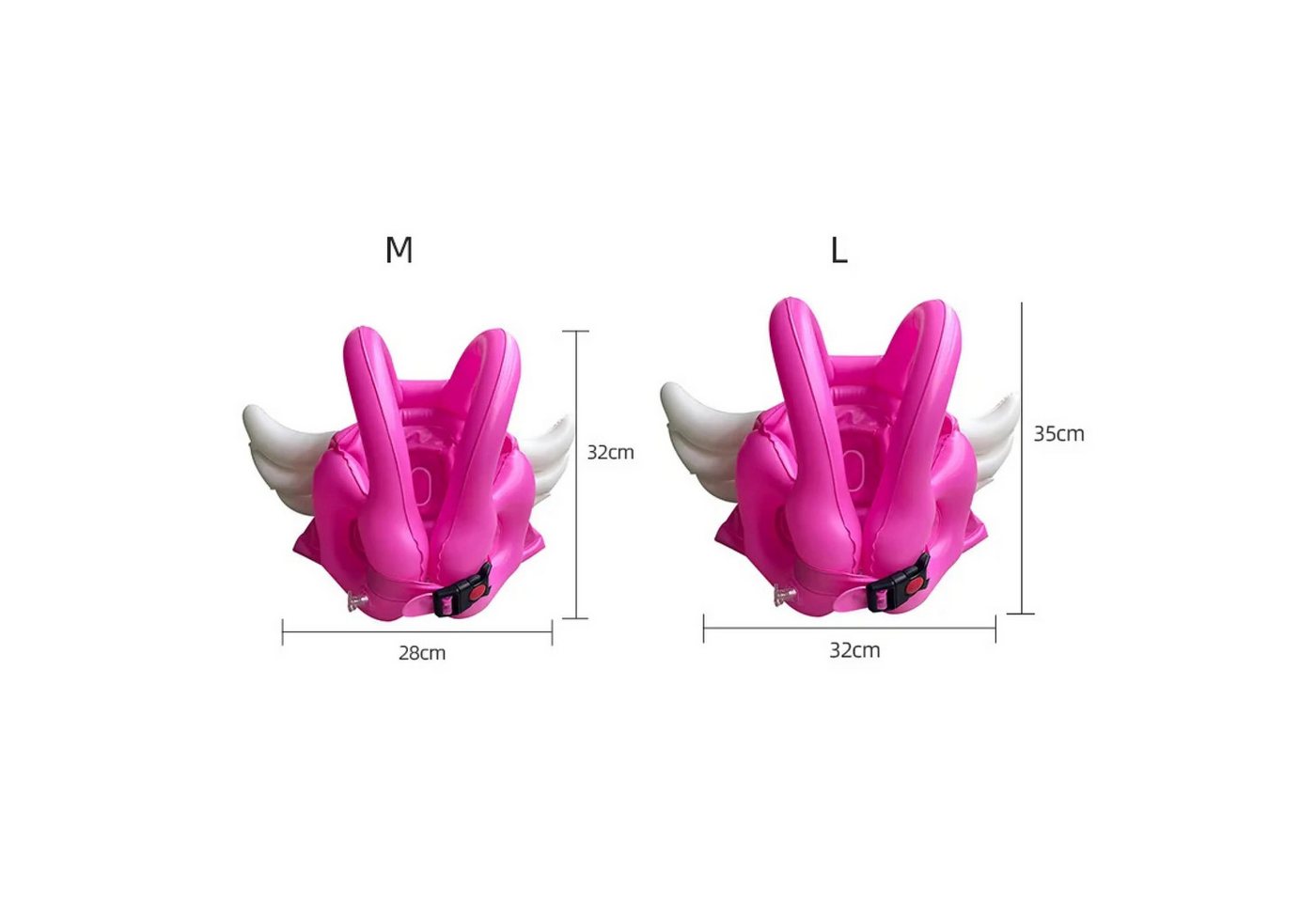 Sport-Knight® Schwimmweste Kinder Schwimmweste mit Engelsflügel mit Doppel-Airbag, Rosa oder Grün Bild 3