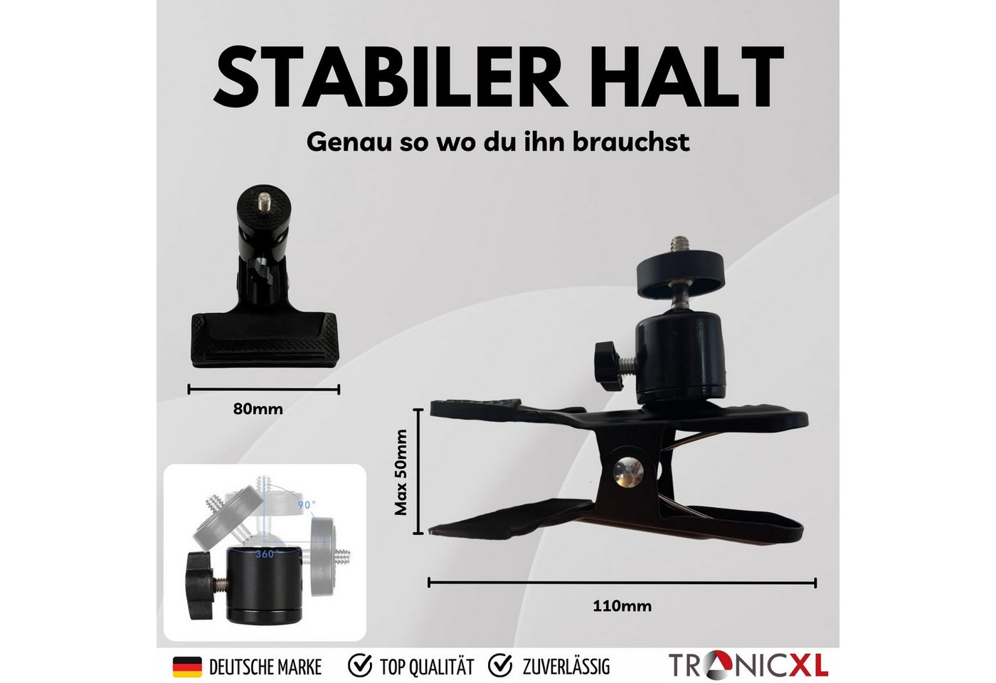 TronicXL Überwachungskamera-Halterung Klemmstativ Halterung Kamera für CCTV für Ring Cam Arlo Pro Eufy Wyze Bild 2