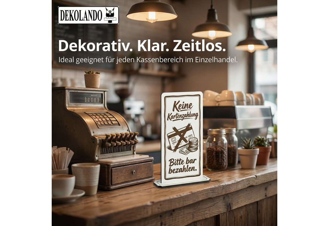Dekolando Hinweisschild Aufsteller Schild „Keine Kartenzahlung“ – Tischaufsteller 10x20 cm ink Bild 4