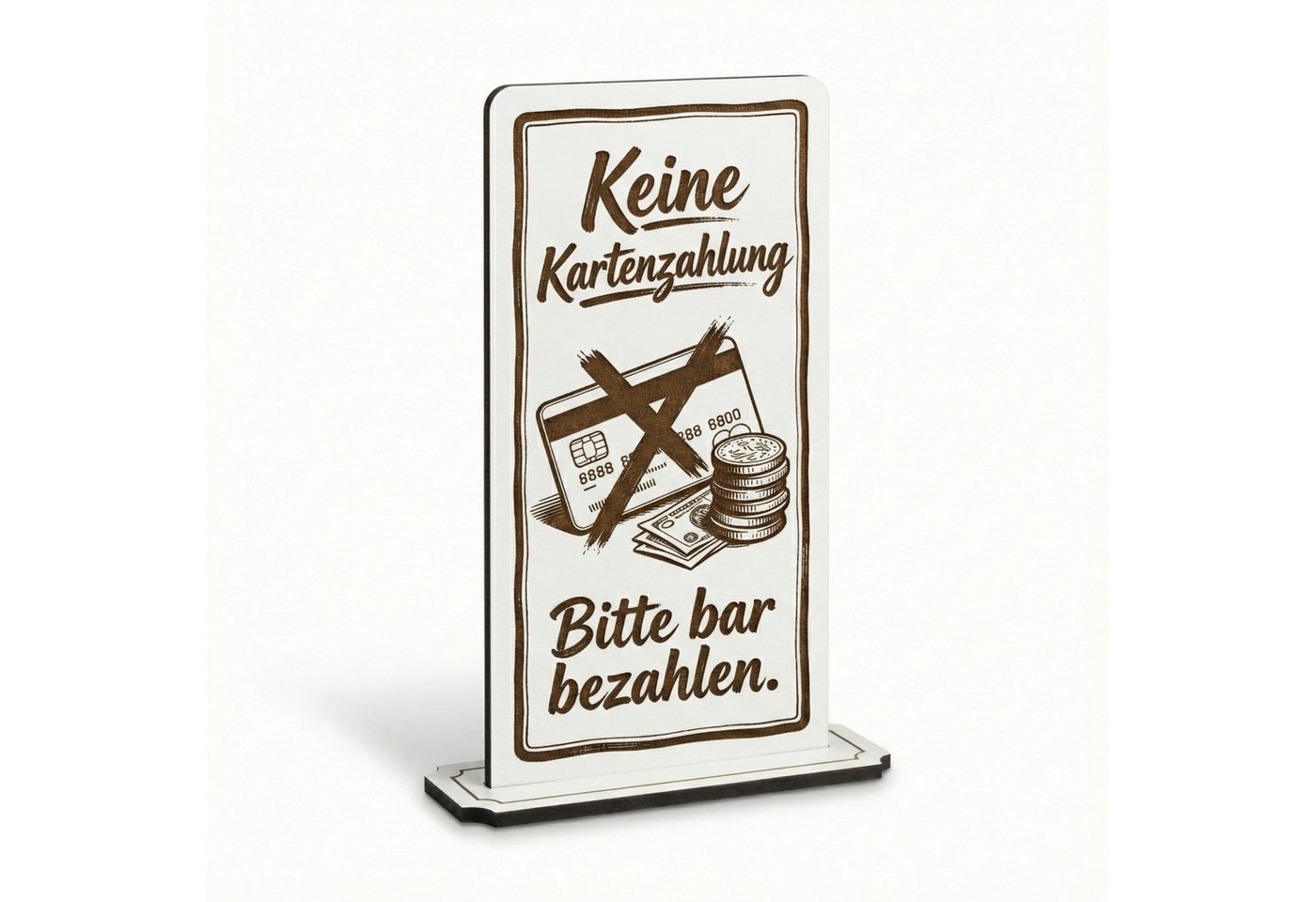 Dekolando Hinweisschild Aufsteller Schild „Keine Kartenzahlung“ – Tischaufsteller 10x20 cm ink Bild 5