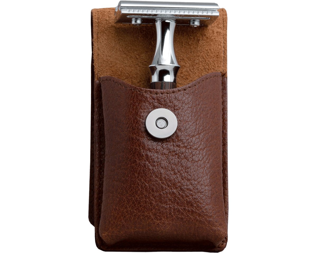 Rasierer-Etui Lederetui für Rasierhobel, braun. Bild 3