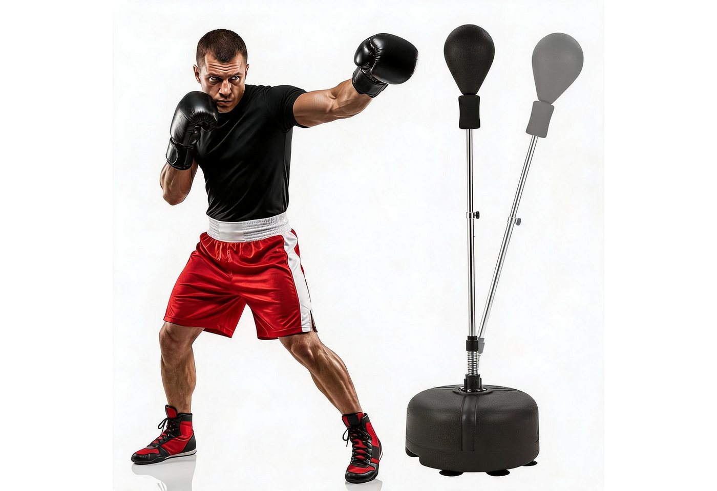 GarveeMore Boxsack Boxball-Set mit PU-Boxball höhenverstellbar