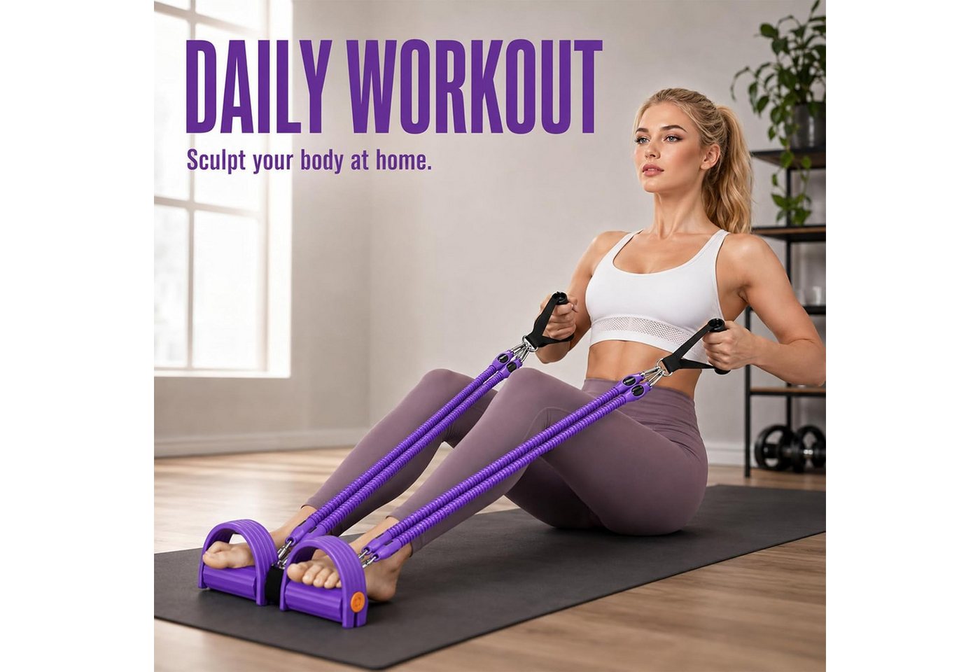 FELIXLEO Multitrainer Pedal Widerstandsbänder, Bauchtrainer für Zuhause, verstellbar, (1-St) Bild 5