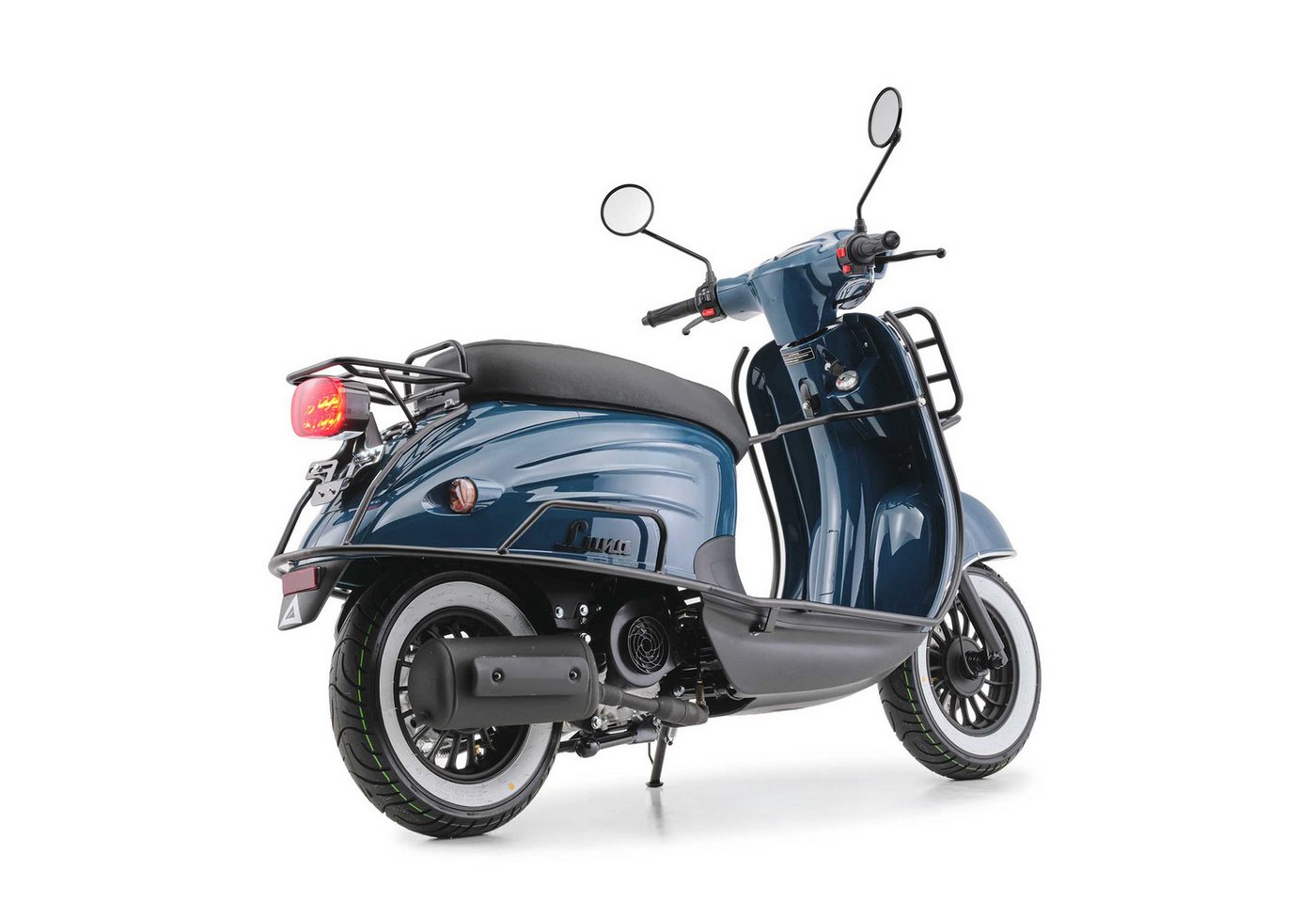 Burnout Motorroller Luna Ozeanblau, 50 ccm, 45 km/h, Euro 5, Retro-Design, LED-Licht Bild 5