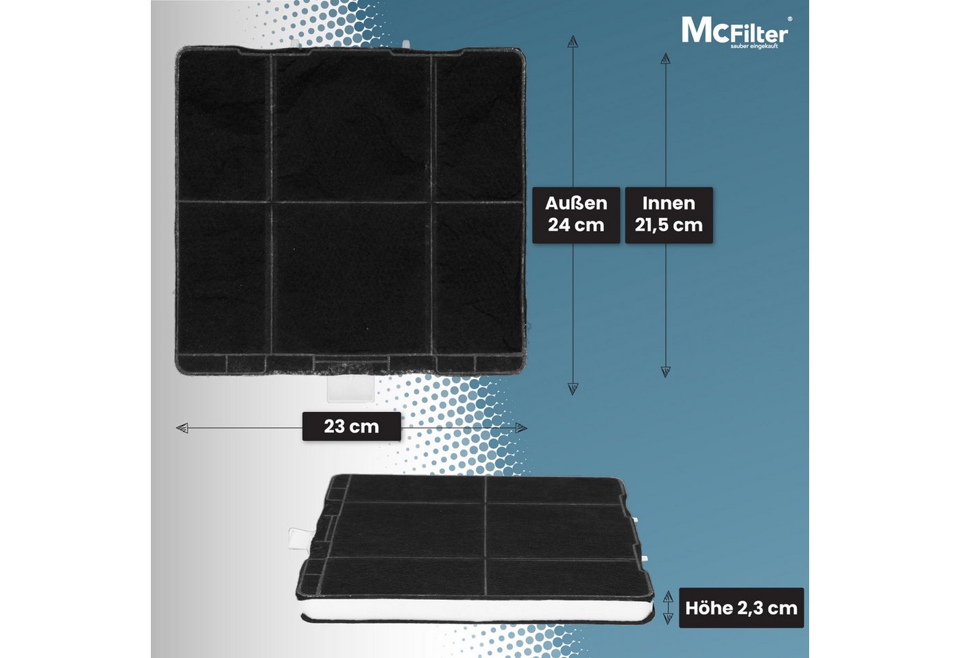 McFilter Aktivkohlefilter Kohlefilter Filter passend für Neff Bosch Siemens 00705431 11026769, Neff Z5101X1 Z5101X5 Z5105X5, Siemens LZ53251 LZ53250 LZ53650 Bild 5
