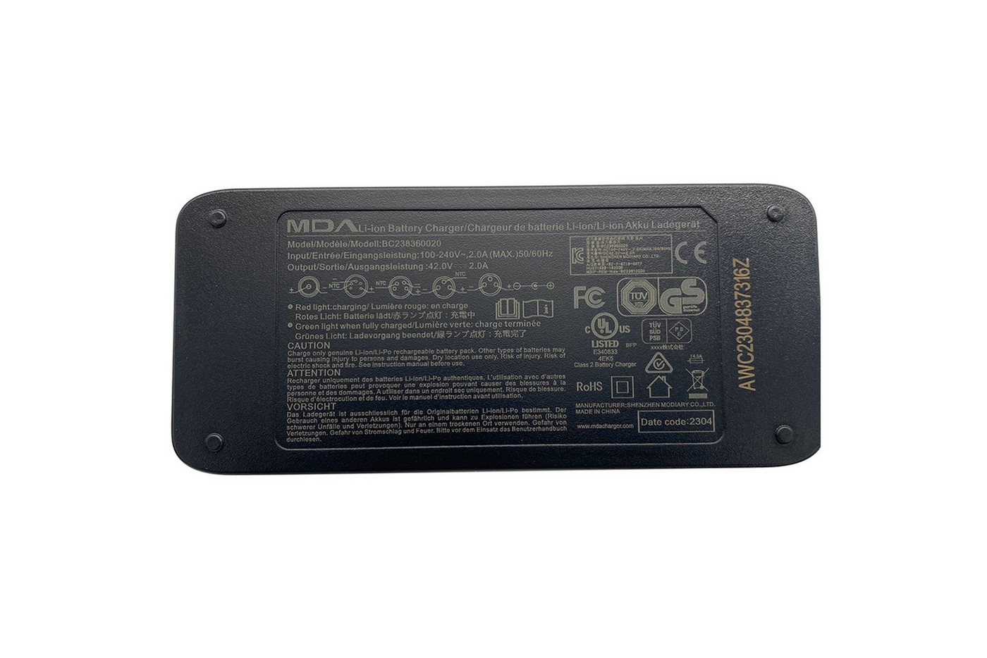 PowerSmart CM080L1002E.001 Batterie-Ladegerät (36V 2Ah für ks-cycling ALU MTB PEDELEC 27.5 ' ADORE ENFORCE E-BIKE)