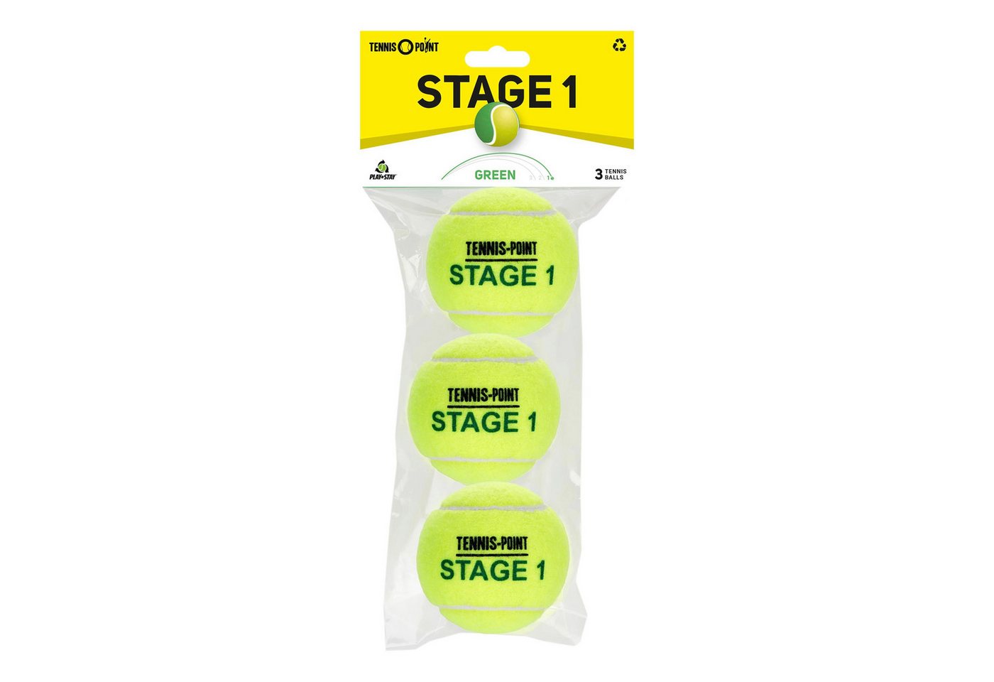 Tennis-Point Tennisball TP Stage 1 - 3 Tennisbälle - Play and Stay Ball - (3er Beutel) Bild 2