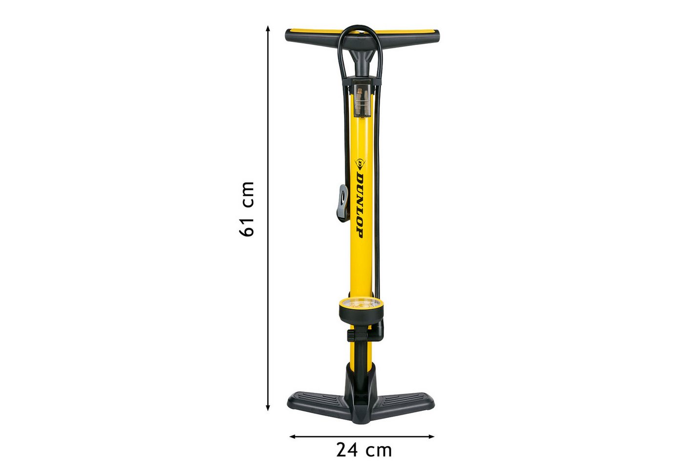 Dunlop Fahrradpumpe Dunlop Fahrradpumpe mit Manometer und Ventil Adapter Set