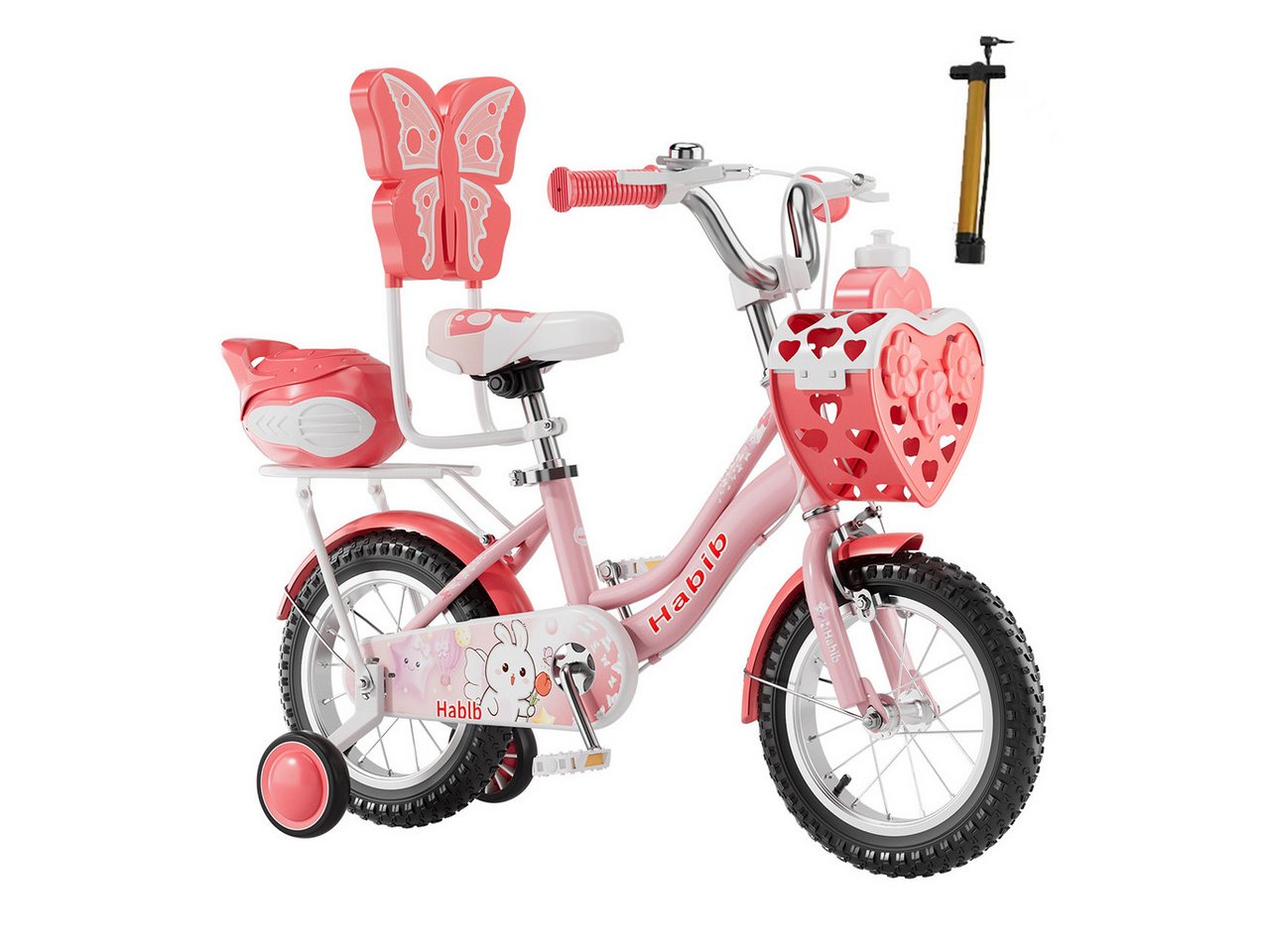 Habib Gruppe Kinderfahrrad Prinzessin Mädchen 12 14 16 Zoll ab 3 Jahre, Kinderfahrrad Mädchen ab 3 Jahre im Prinzessin-Design Bild 4