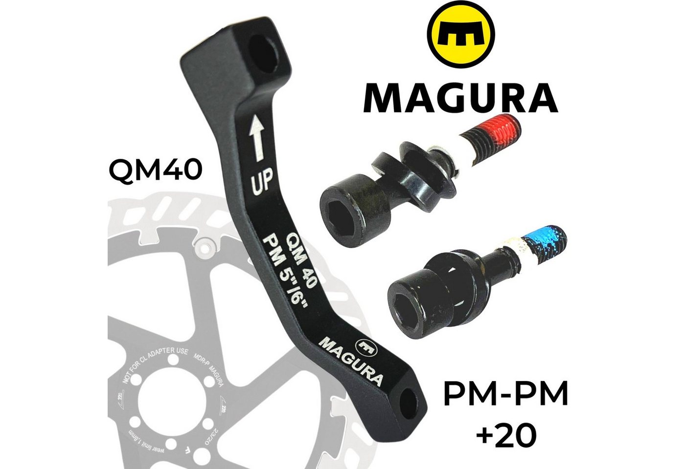 Magura Scheibenbremse Magura Bremsscheiben Adapter QM40, PM 160-180 / PM 140-160 +20mm
