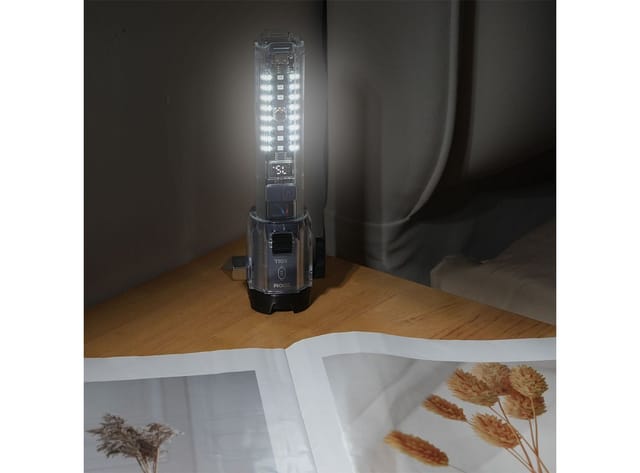 shop'n smile ideoon Taschenlampe Leistungsstarke Akku-Taschenlampe mit Notfallhammer (2-St), Gurtschneider & Powerbank, für Auto, Camping & Notfälle