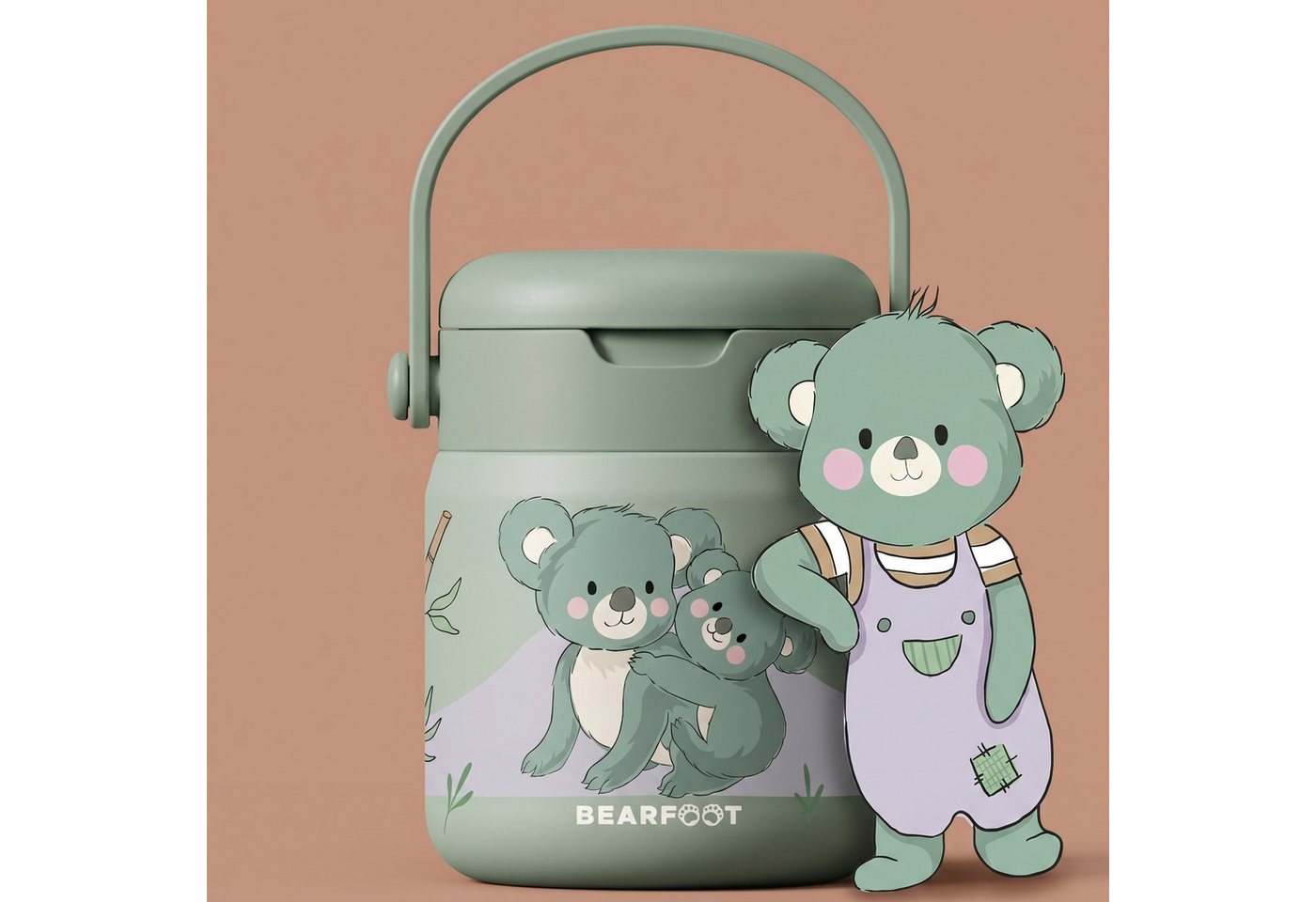 BEARFOOT Trinkflasche Thermobehälter Kinder Edelstahl - Koala Sabei, Thermobehälter, auslaufsicher, Edelstahl, Food jar, BPA-frei