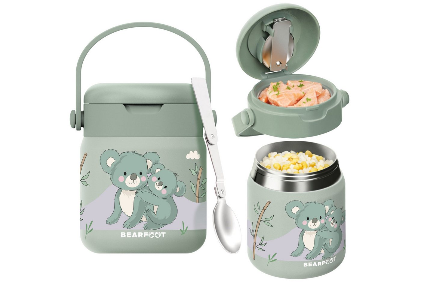 BEARFOOT Trinkflasche Thermobehälter Kinder Edelstahl - Koala Sabei, Thermobehälter, auslaufsicher, Edelstahl, Food jar, BPA-frei Bild 5