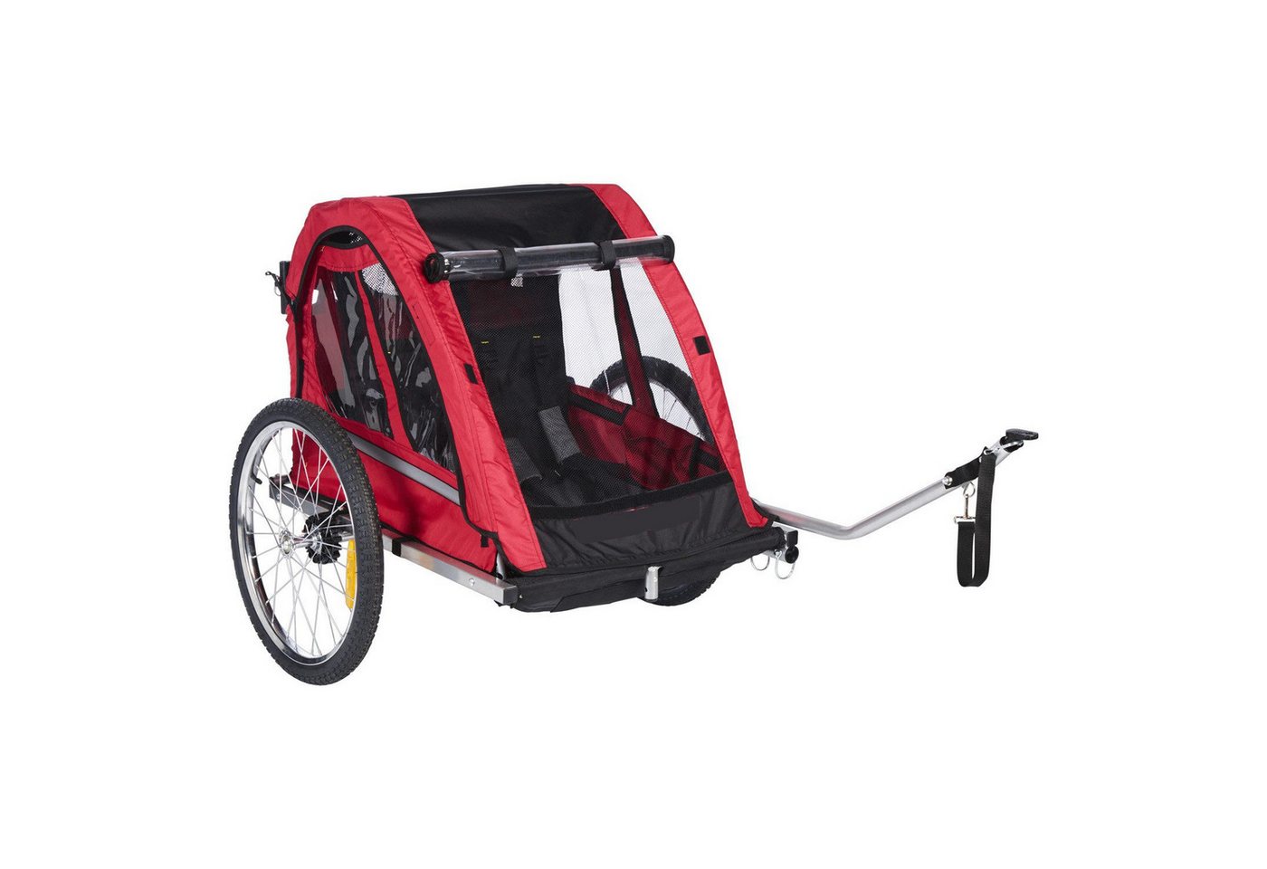 DOTMALL Fahrradkinderanhänger Fahrradanhänger für 2 Kinder,klappbar, UV-Schutz, Sicherheitsflagge Bild 5