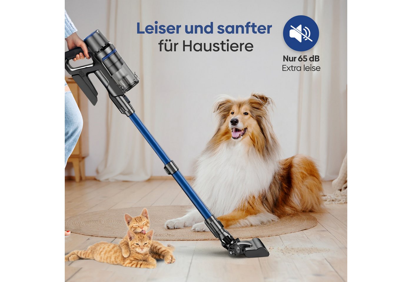 Olvy Akku-Hand-und Stielstaubsauger Olvy Akku-Staubsauger mit Wischfunktion – Kabelloser Staubsauger Bild 5