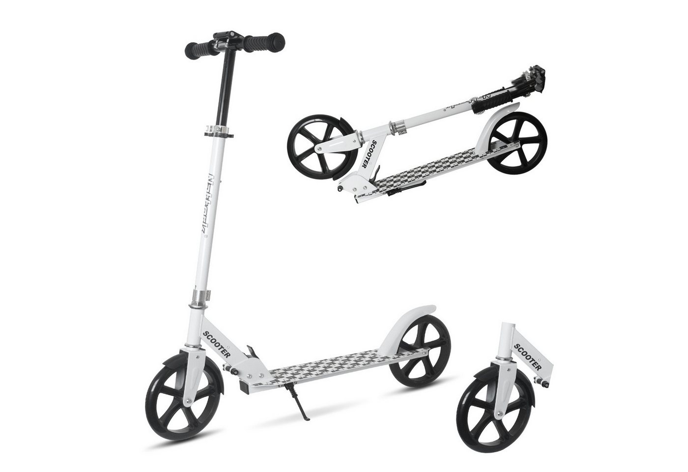 Nattork Scooter Klappbarer Kickscooter für Kinder und Erwachsene, bis 100 kg Traglast, (1 tlg), Stabiler Tretroller mit höhenverstellbarem Lenker, 8-Zoll PU-Rädern Bild 4