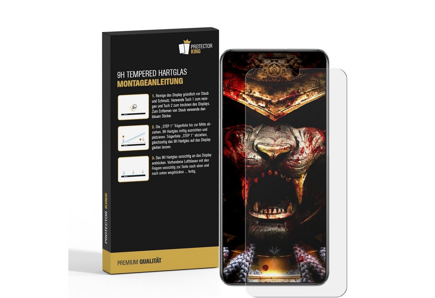 Protectorking Schutzfolie 1x 9H Panzerglas für Samsung Galaxy A13 4G Displayschutz Panzerfolie, (1-Stück), Displayschutzglas, Schutzglas Echtglas Tempered 9H Härte HD-KLAR Bild 3