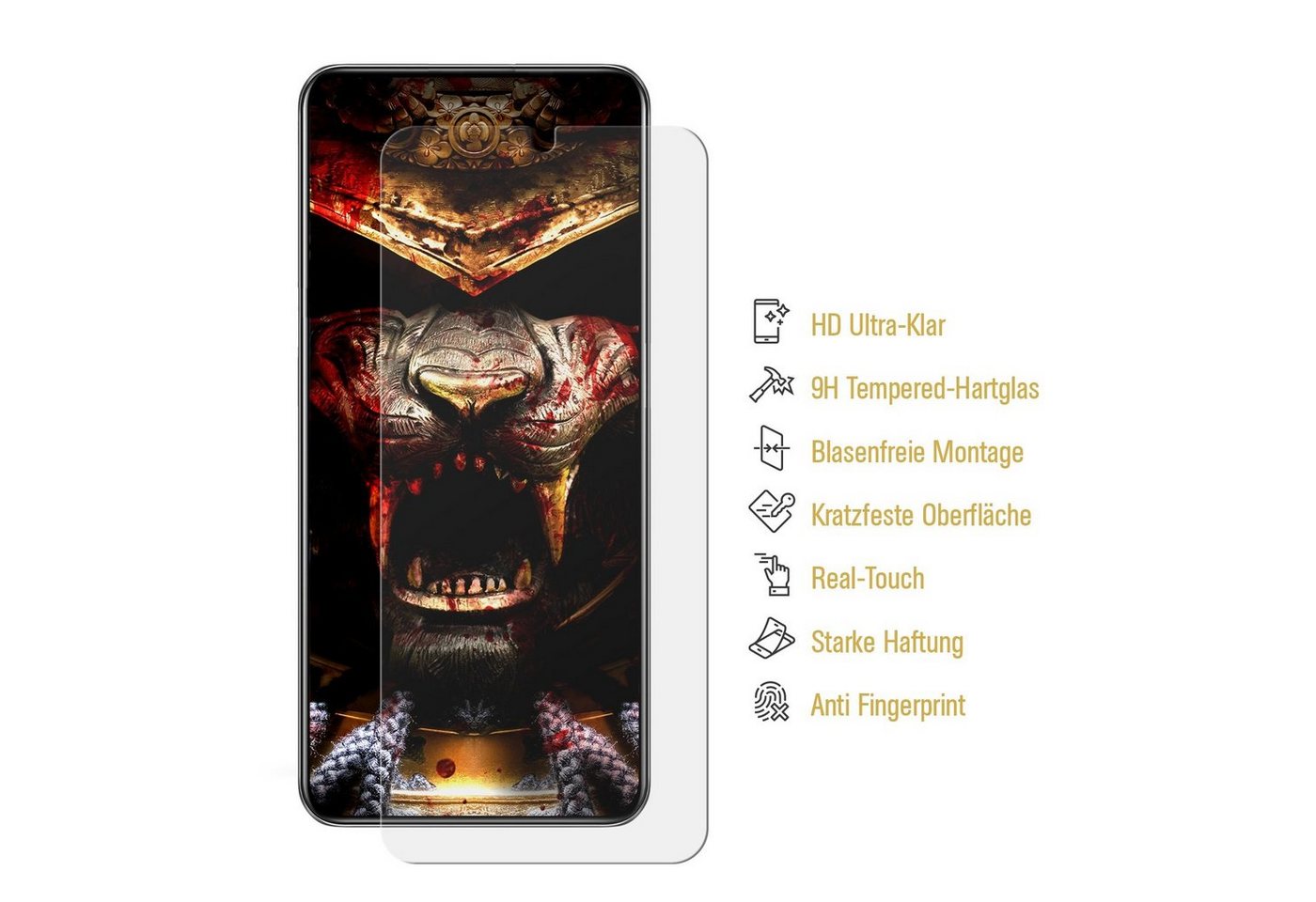 Protectorking Schutzfolie 1x 9H Panzerglas für Samsung Galaxy A13 4G Displayschutz Panzerfolie, (1-Stück), Displayschutzglas, Schutzglas Echtglas Tempered 9H Härte HD-KLAR Bild 4