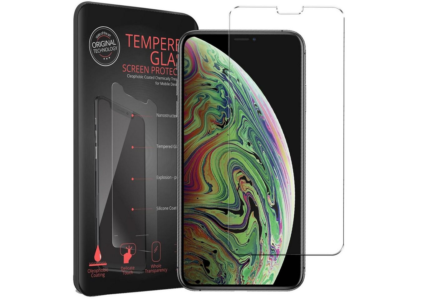 CoolGadget Schutzfolie Panzerfolie für Apple iPhone XS Max / 11 Pro Max, (9H Härtegrad, 2x Schutzglas, 1xReinigungset), Displayfolie Schutzfolie 2 Stück für iPhone 11 Pro Max Glas Folie Bild 4