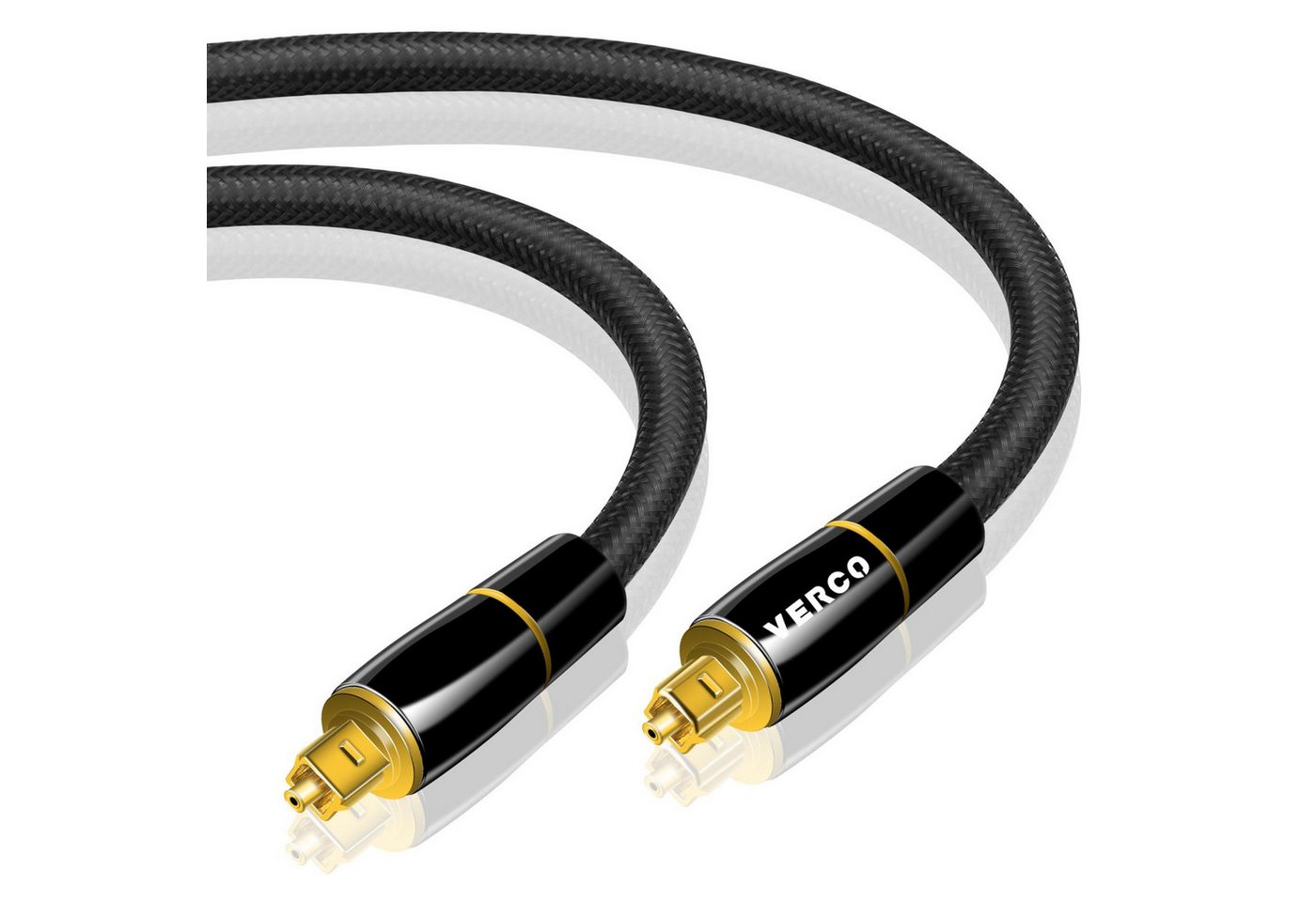 VERCO Digital Audio HiFi Kabel SPDIF LWL Optisches-Kabel, Toslink, (150 cm), F05 Standard Stecker Dolby TrueHD Dolby Digital 7.1 DTS kompatibel Bild 3