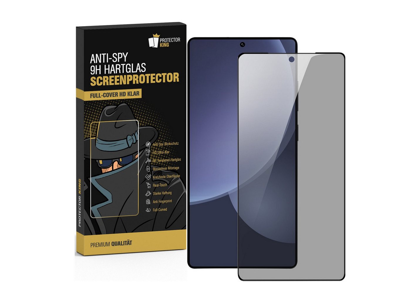 Protectorking Schutzfolie 1x Blickschutz 9H Panzerglas für Samsung Galaxy S25 Ultra Anti-Spy, (1-Stück), echtes Tempered 9H Glass Anti-Spy Sichtschutz Bild 2