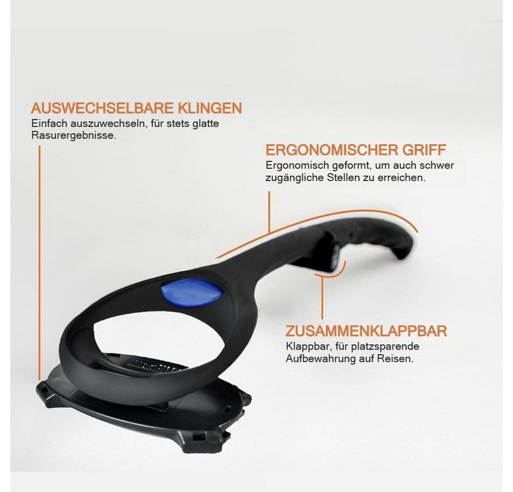 wohnTRAUM24 Haarschneider Männer Rückenrasierer, Ergonomischer Rückenhaarentferner für Männer, Geeignet zur Haarentfernung an Brust, Rücken sowie Armen und Bauch