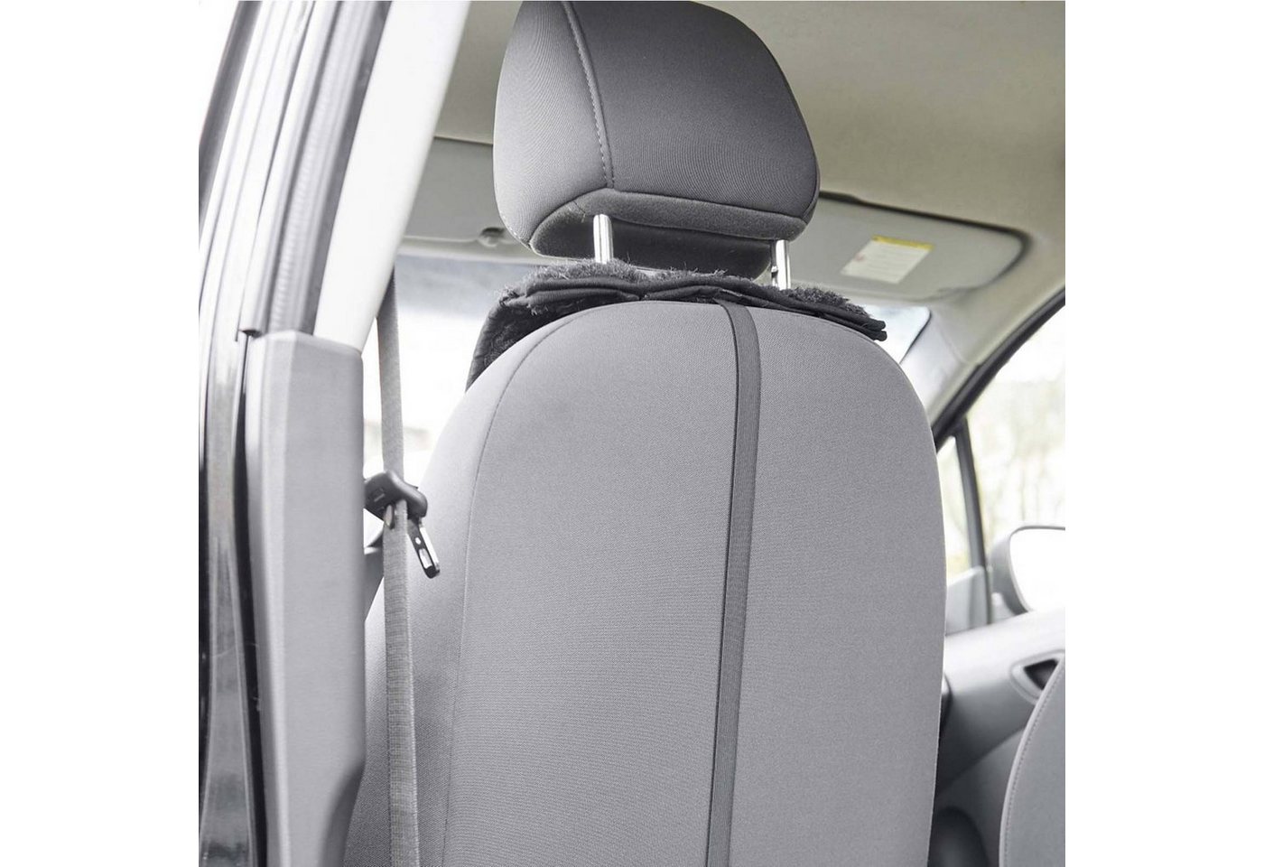 HAC24 Autositzauflage Universal Schurwolle Auto Sitzauflage Pkw Sitzschoner Sitzaufleger, 1-tlg., Wolle Schwarz 138 x 38 x 1 cm
