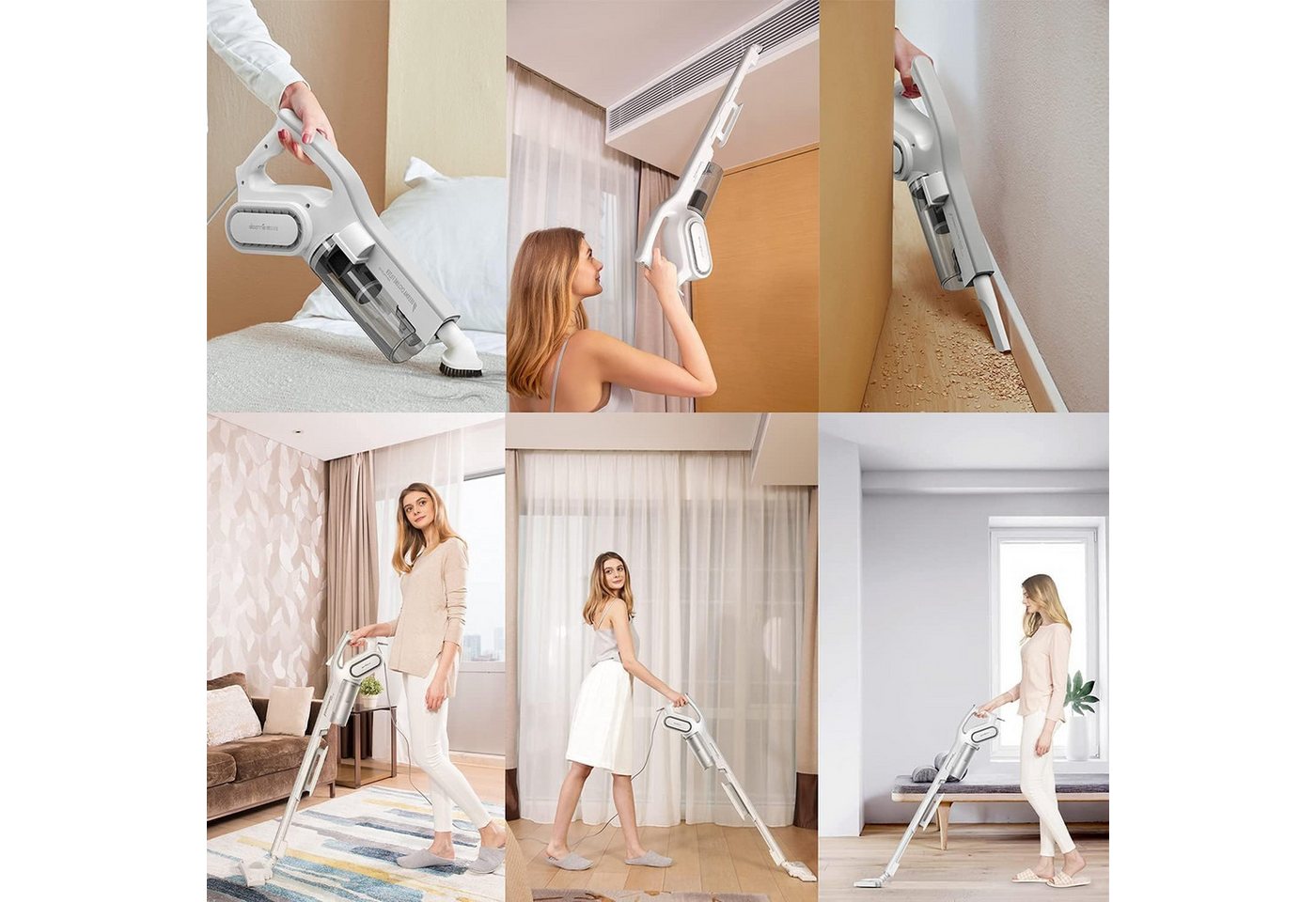 Deerma Handstaubsauger Deerma DX700 kabelgebundener Staubsauger 2-in-1-Sauger für Haushalt, 600 W, beutellos, mit 600 W Saugleistung 15KPA beutelloser vertikaler Handstaubentferner