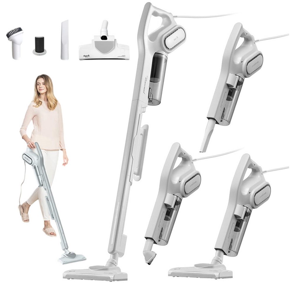 Deerma Handstaubsauger Deerma DX700 kabelgebundener Staubsauger 2-in-1-Sauger für Haushalt, 600 W, beutellos, mit 600 W Saugleistung 15KPA beutelloser vertikaler Handstaubentferner Bild 3