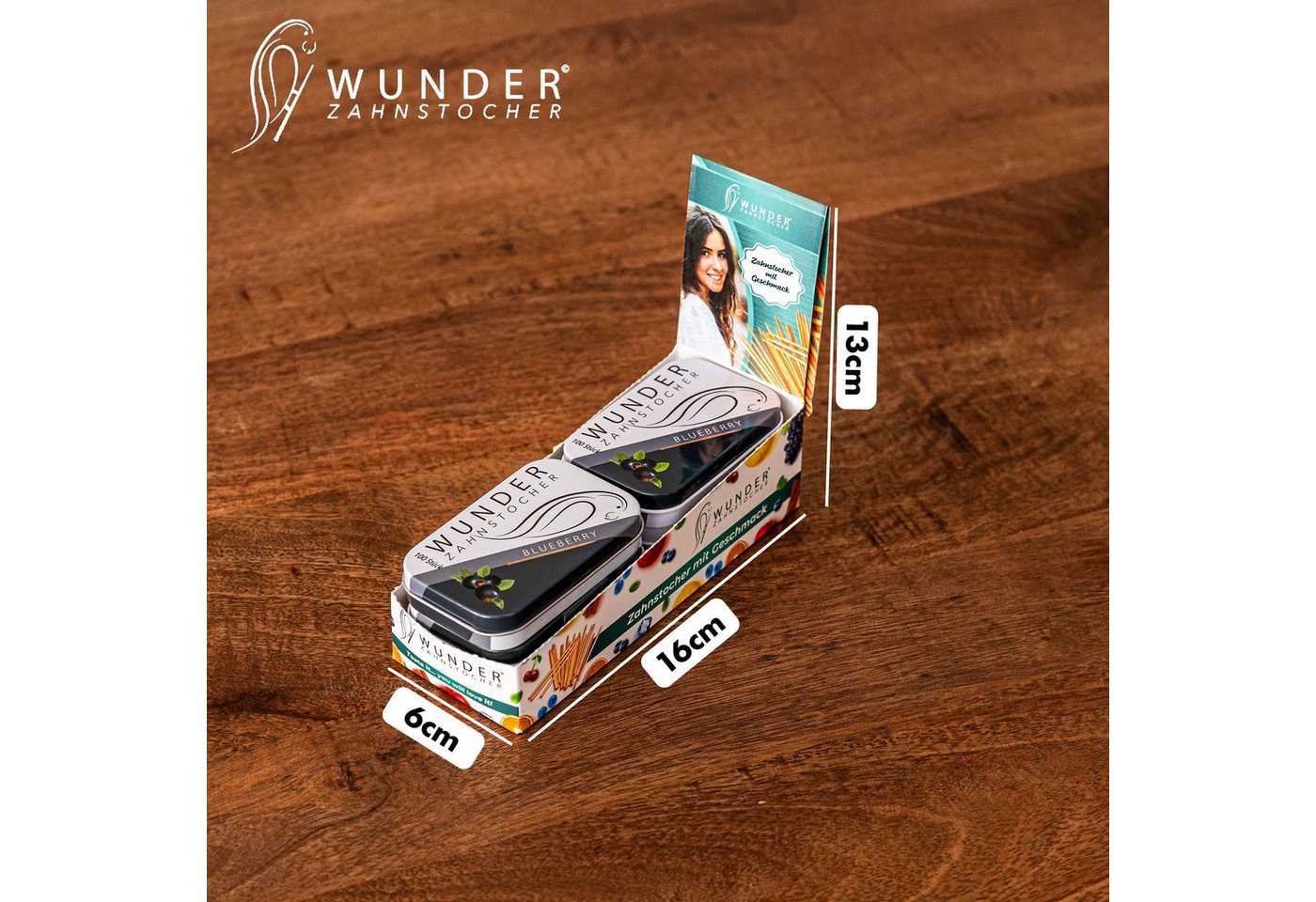 Wunder Zahnstocher Mundpflegecenter Wunder Zahnstocher Display 6er Pack Blaubeere DS