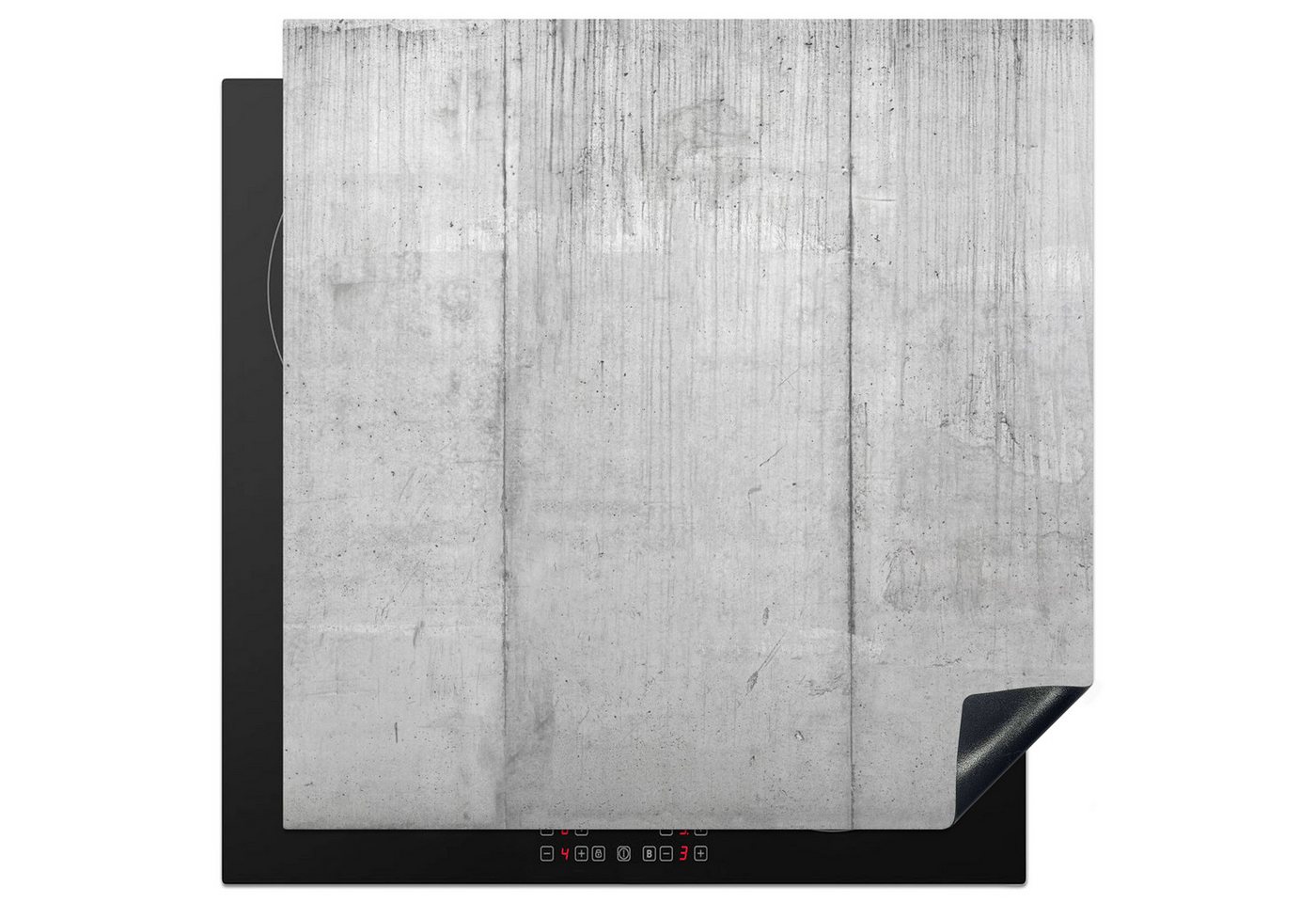 MuchoWow Herd-Abdeckplatte Grau - Betonoptik/print - Industriell, Vinyl, (1 tlg), Cerankochfeld Abdeckung, Herd Abdeckplatten Vinyl, 58x59 cm Bild 2