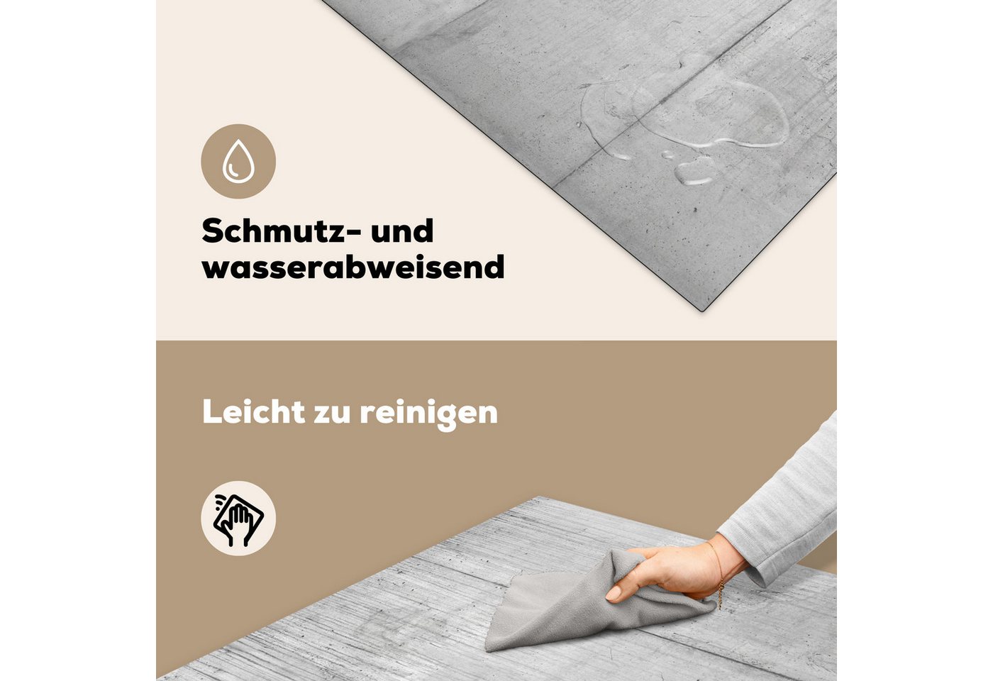 MuchoWow Herd-Abdeckplatte Grau - Betonoptik/print - Industriell, Vinyl, (1 tlg), Cerankochfeld Abdeckung, Herd Abdeckplatten Vinyl, 58x59 cm Bild 3