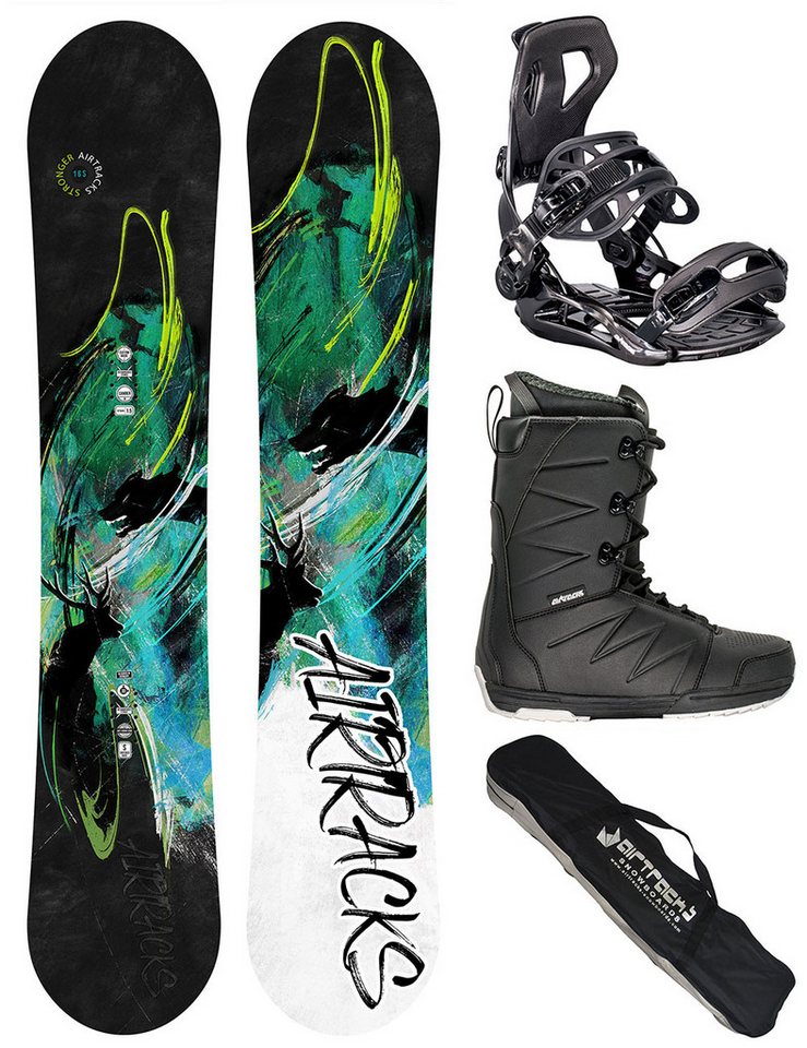 Airtracks Snowboard Set Stronger Zero Flat Rocker Wide »Mod. 25/26 (Snowboardset Stronger Rocker+Bindung Master+Boots+Bag, 4 St., 4er Pack), Board + Bindung Master + Boots + SB Bag / 156 159 163 165 cm Bild 3