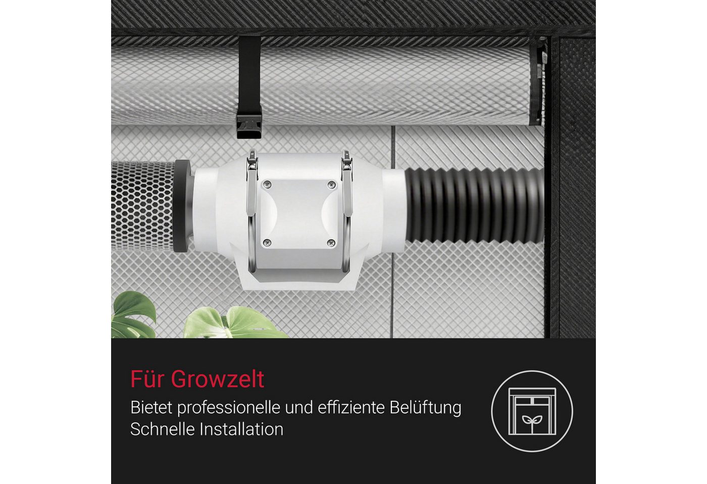 CannoBox Geruchsfilter Aktivkohlefilter 100 mm-für Growbox Zelt Schrank Abluft Anbau, 210 CFM,10 cm Durchmesser,Aktivkohlefilter für Growzelt Komplett Set