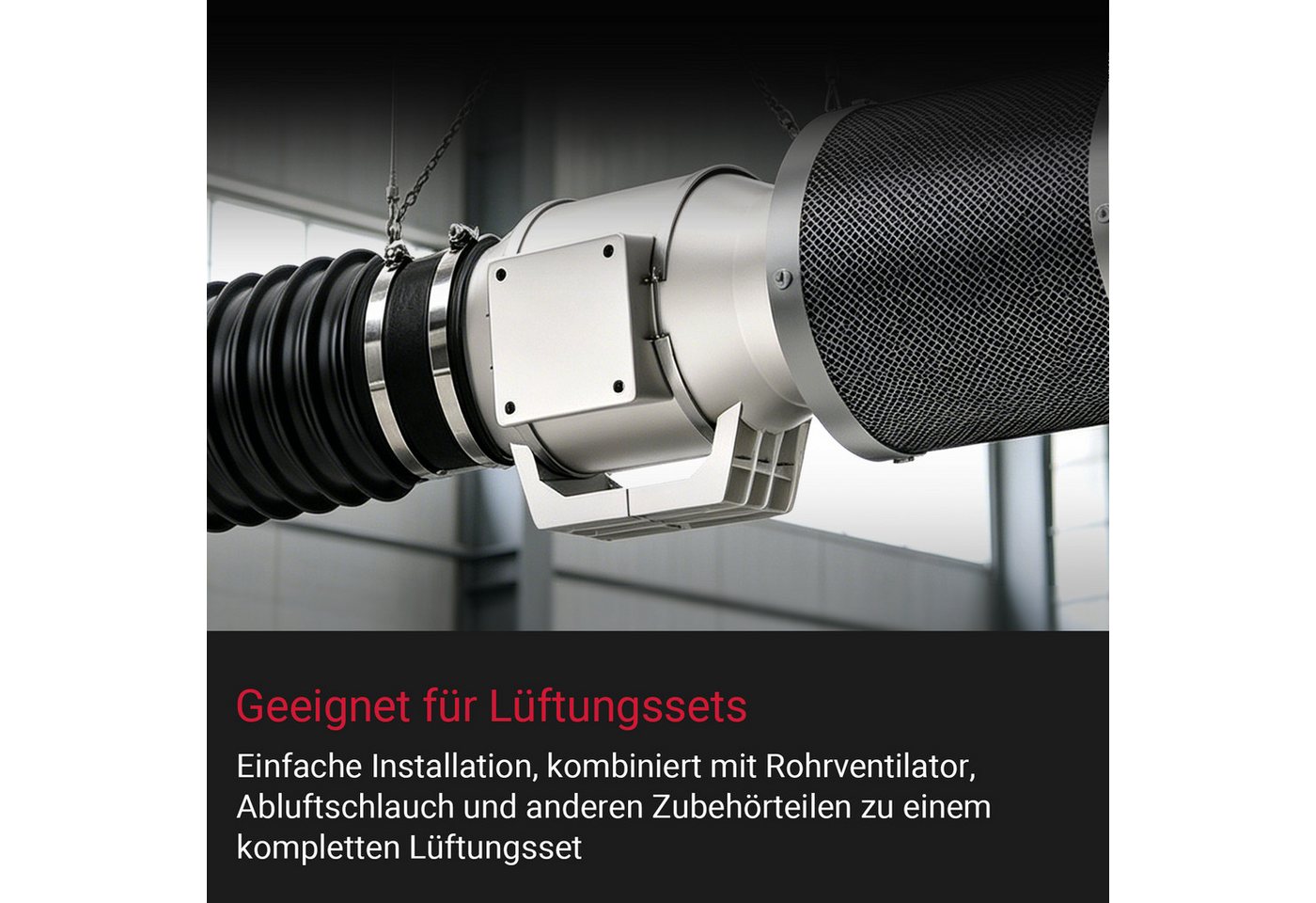CannoBox Geruchsfilter Aktivkohlefilter 100 mm-für Growbox Zelt Schrank Abluft Anbau, 210 CFM,10 cm Durchmesser,Aktivkohlefilter für Growzelt Komplett Set Bild 3