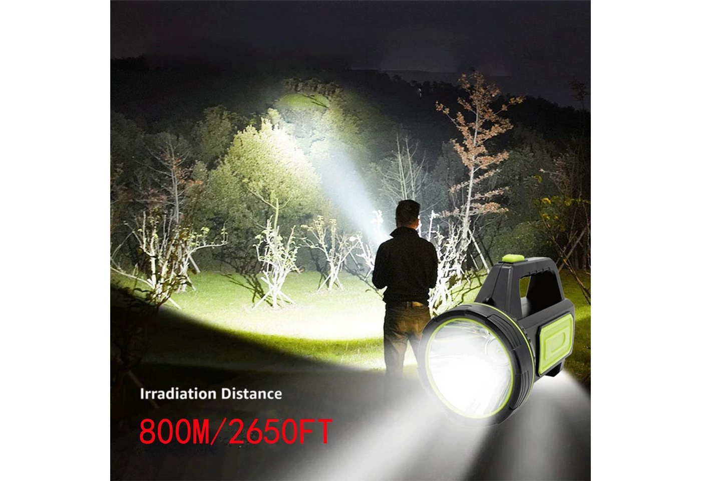AURIVION Taschenlampe LED Taschenlampe USB wiederaufladbar für Camping & Outdoor (Set, 1-St., Multifunktionale Handlampe für Notfälle und Freizeit), Superhelle Campingleuchte für Arbeit, Angeln & Wandern Bild 5