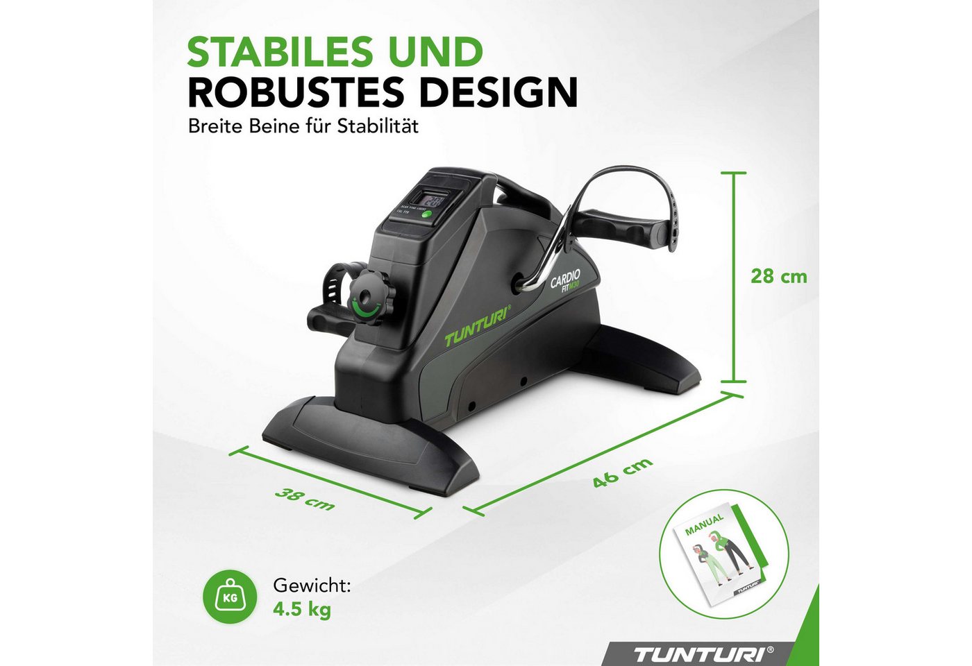 Tunturi Pedaltrainer Heimtrainer - Cardio Fit M30 Mini Bike - Pedaltrainer - Arm- und Beint Bild 5