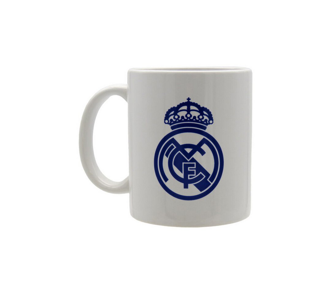 Real Madrid Trinkflasche Real Madrid Keramiktasse blaues Wappen Box