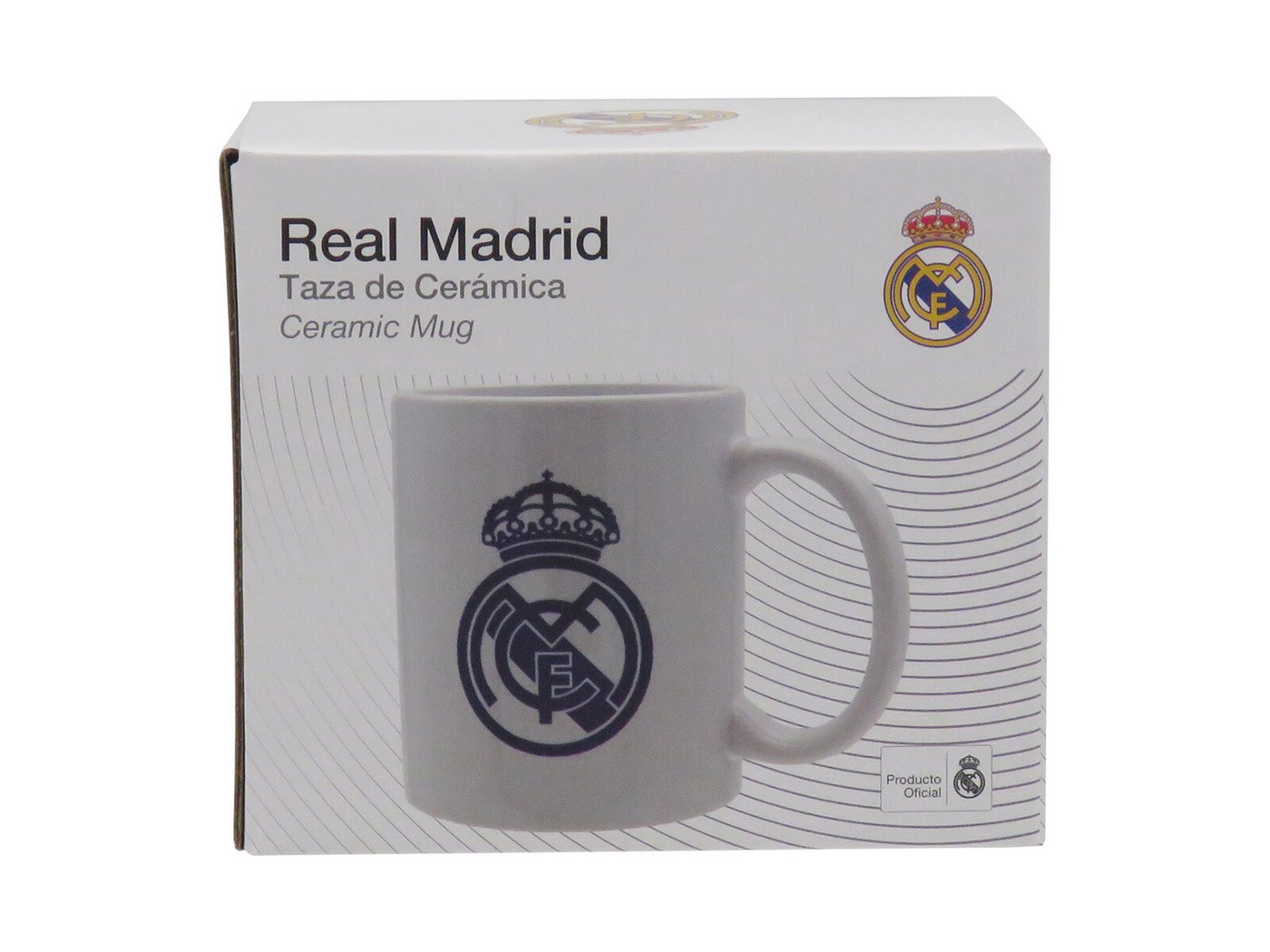 Real Madrid Trinkflasche Real Madrid Keramiktasse blaues Wappen Box Bild 2