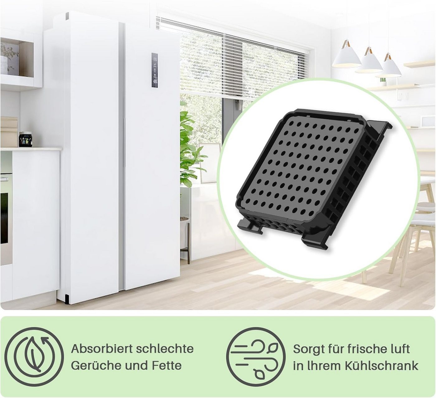 FELIXLEO Kohlefilter 4 Stück Aktivkohlefilter für Liebherr Kühlschrank Fresh Air Bild 5