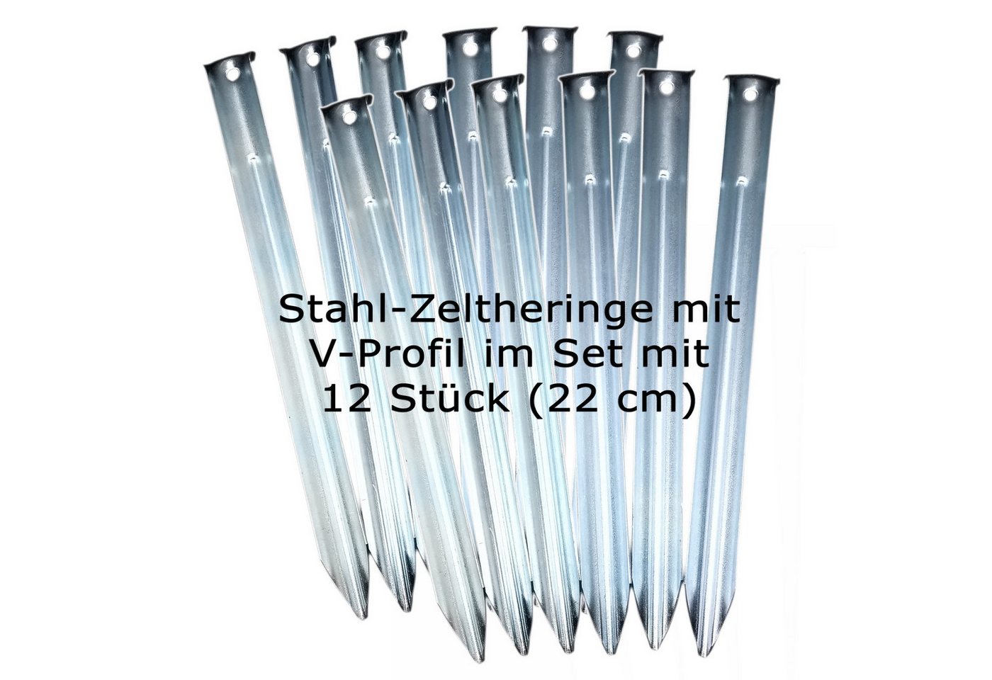ToCi Zelthering Zelthering Zelt-Heringe V-Profil 220x23mm stabile Stahlheringe Set, (12-St) Bild 3