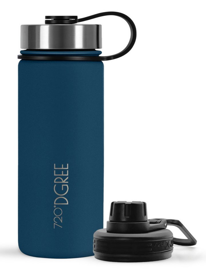 720°DGREE Trinkflasche Isolier Trinkflasche noLimit Edelstahl mit Sportdeckel deep blue 0,5l