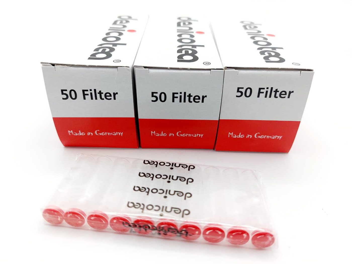meytrade Aktivkohlefilter Denicotea Filter 3 x 50 Stück Zigaretten Spitzen Pfeife Zigarette, 150 Zigarettenspitzen Bild 4
