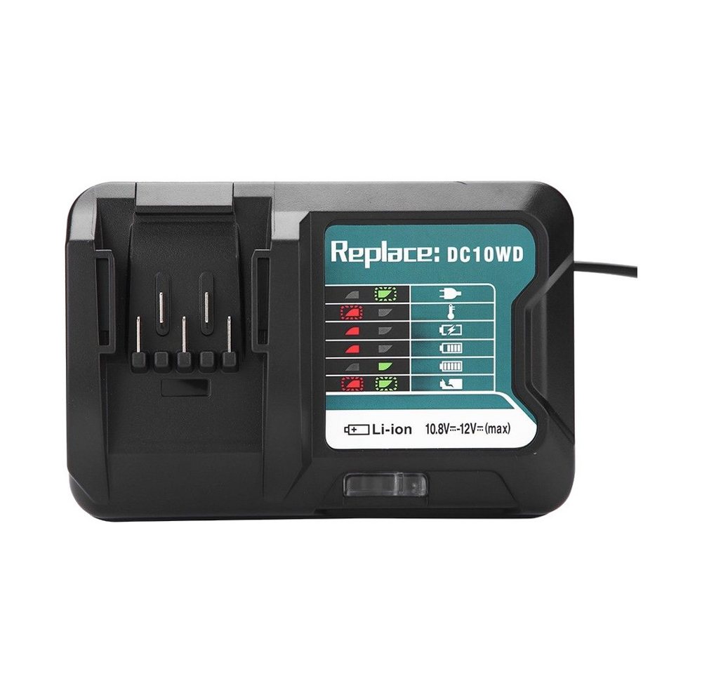 Trade-Shop Ladegerät 10,8V-12V passend für Makita BL1015 BL1040B BL1016 Akku-Ladestation (3000 mA, Geeignet für Li-Ion Akkus mit 10,8V und 12V / 2-Stufen Ladeprozess) Bild 2