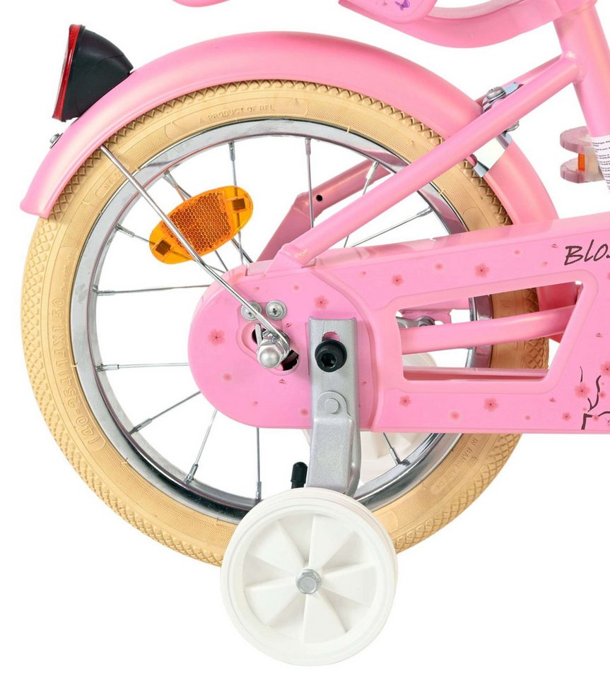 Volare Kinderfahrrad Blossom Mädchen 14 Zoll Rosa – mit Puppensitz & Stützrädern, 5–5 Jahre Bild 2