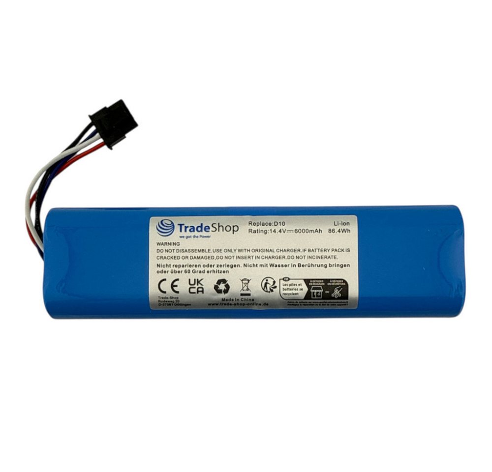 Trade-Shop Akku passend für Dreame L10, L10s, L20, RL55L, RLS5-BL0, RLS5-WH0 Akku Li-Ion 6000 mAh (14.4 V)