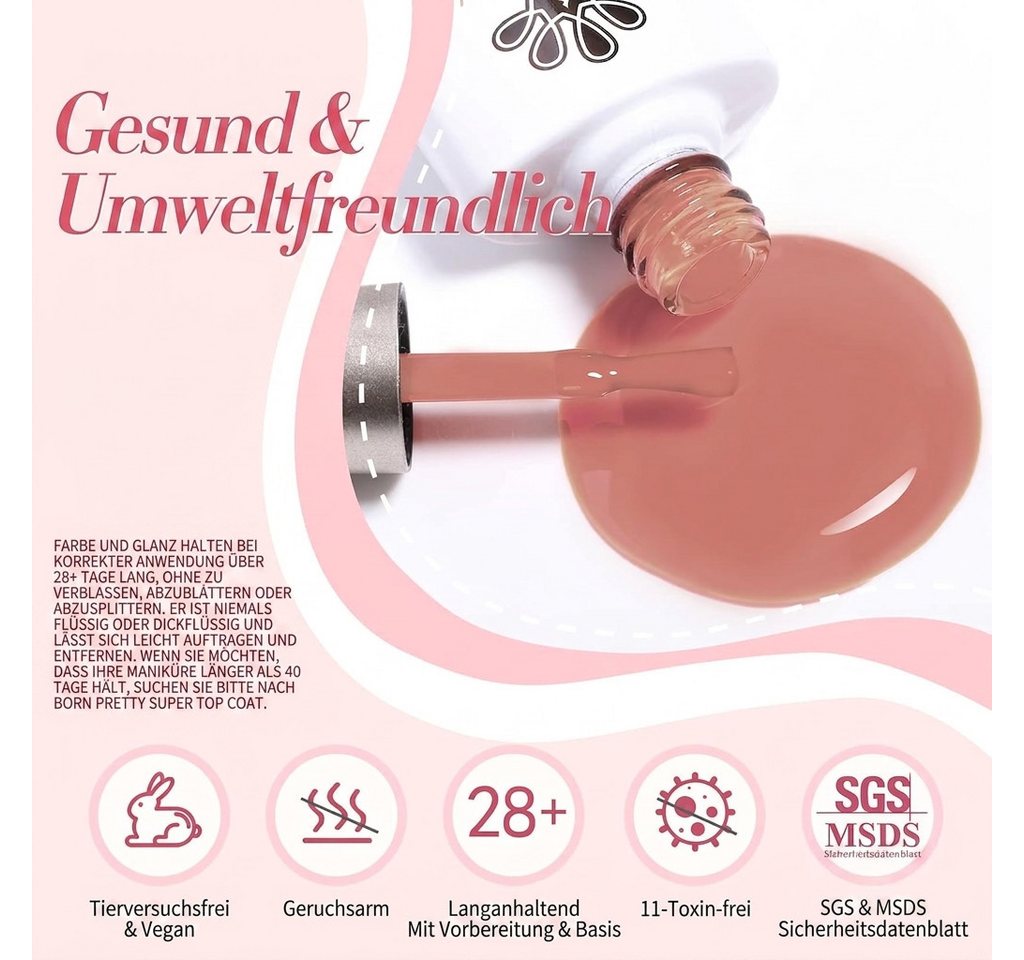 Born Pretty Lichthärtungsgerät Gel Nagellack Set 47-teilig mit 12 Farben UV LED Lampe 48W, 47-tlg., 47-teiliges Gel-Nagellack-Set mit 12 Farben und UV/LED-Lampe, 12 Farben, 48W UV/LED-Lampe, Base Coat, Top Coat Bild 4