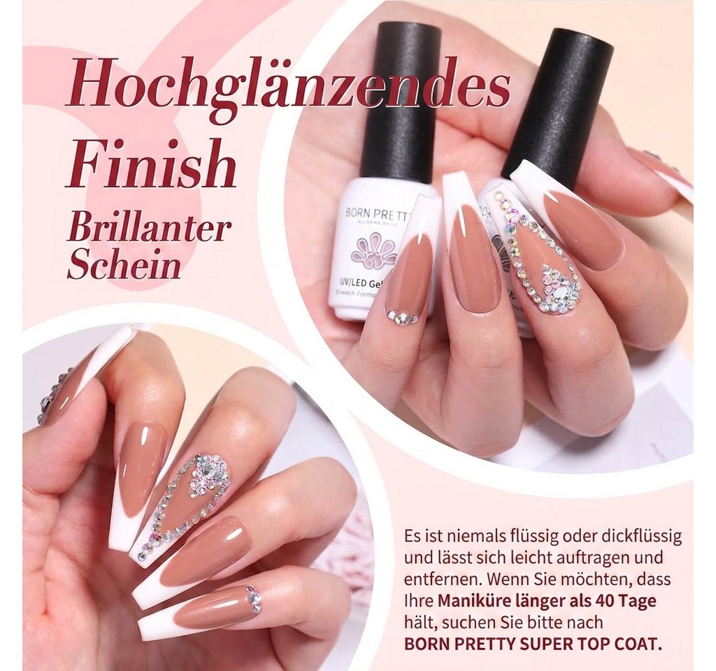 Born Pretty Lichthärtungsgerät Gel Nagellack Set 47-teilig mit 12 Farben UV LED Lampe 48W, 47-tlg., 47-teiliges Gel-Nagellack-Set mit 12 Farben und UV/LED-Lampe, 12 Farben, 48W UV/LED-Lampe, Base Coat, Top Coat Bild 5
