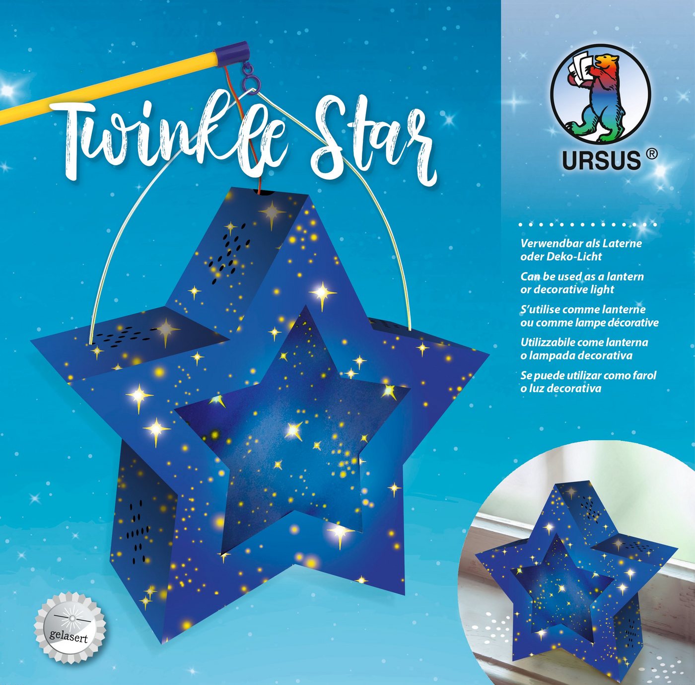 URSUS Umzugslaterne Twinkle Star, Ø 19 cm