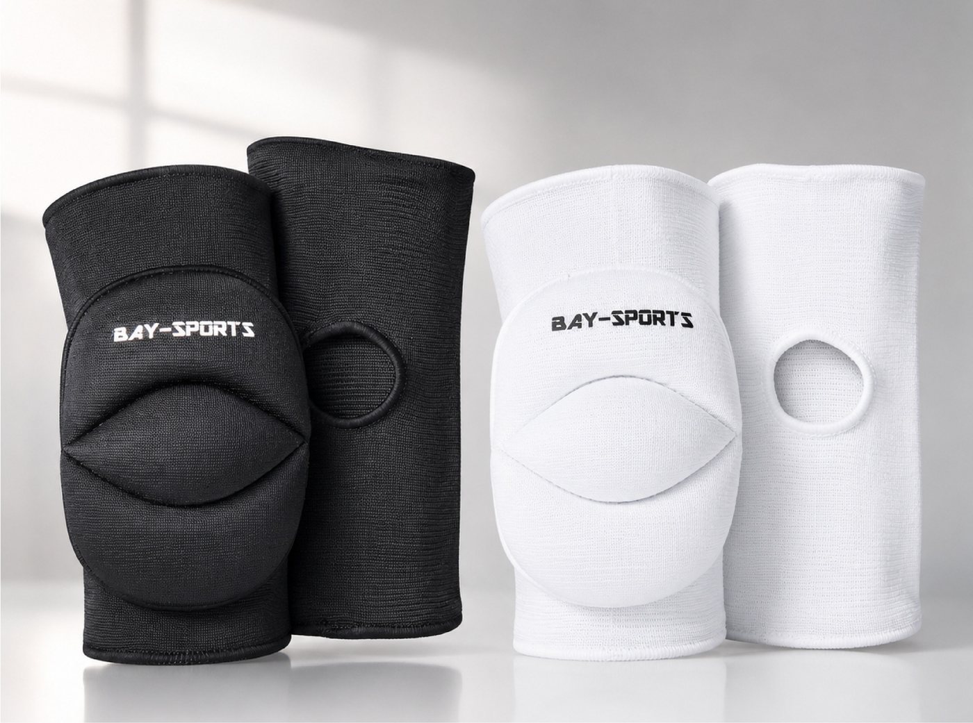 BAY-Sports Knieprotektor Knieschützer Knieschoner Knieschutz Kniepolster Bandage KNEE ATTACK (Paar), stabilisierend, stoßdämpfend, elastisch, atmungsaktiv, Weiß Bild 5
